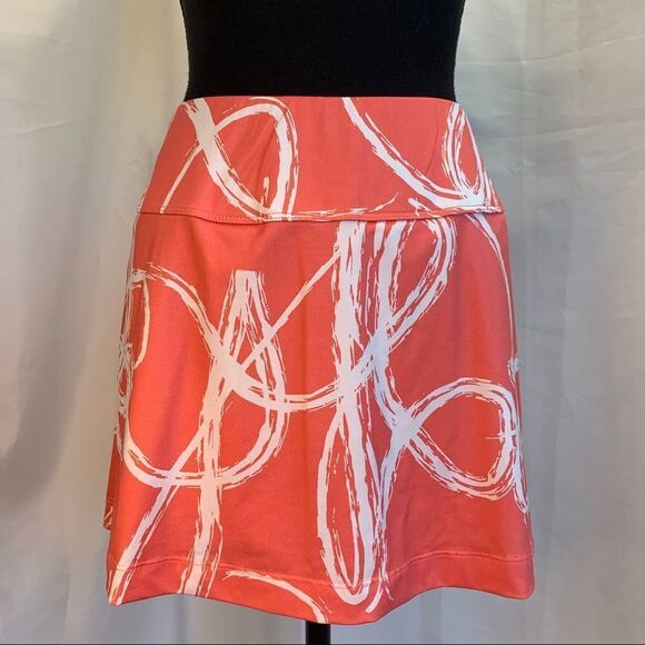 Eleven By Venus Williams coral peach pink white swirl print tennis golf skirt XL - Picture 2 of 9